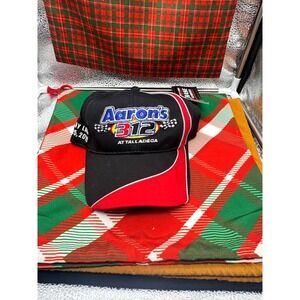 NASCAR Aarons 312 Hat Cap Strap Back Mens One Size Black Red Racing Talladega